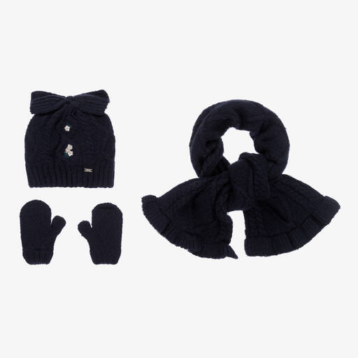 Mayoral-Blue Hat, Scarf & Mittens Set | Childrensalon Outlet