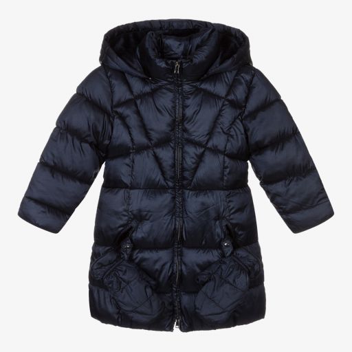 Mayoral-Blue Hooded Puffer Coat | Childrensalon Outlet