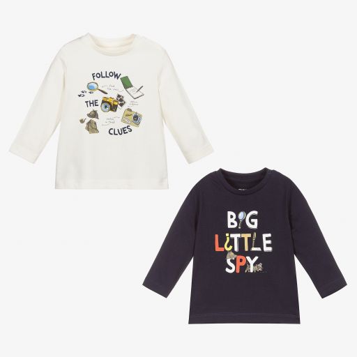 Mayoral-Синий и кремовый топы (2шт.) | Childrensalon Outlet