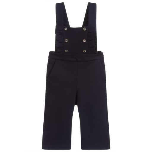 Mayoral-Blue Jersey Dungarees | Childrensalon Outlet
