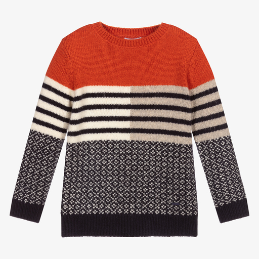Mayoral-Blue & Orange Knit Sweater | Childrensalon Outlet