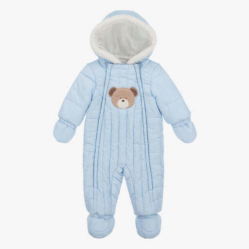 Mayoral-Blue Padded Baby Snowsuit | Childrensalon Outlet