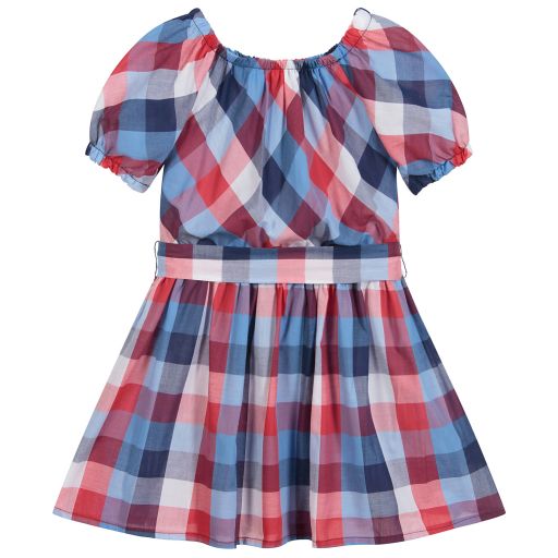 Mayoral-Blue & Red Checked Dress | Childrensalon Outlet