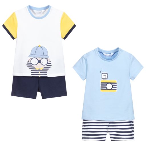 Mayoral-Blue Shorts Set (2 Pack) | Childrensalon Outlet