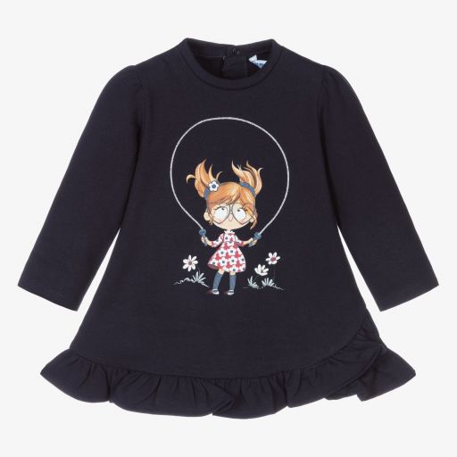 Mayoral-Blue Skipping Rope Girl Dress | Childrensalon Outlet