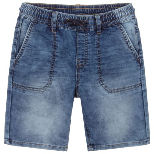 Mayoral Nukutavake-Blue Stone Wash Jersey Shorts  | Childrensalon Outlet