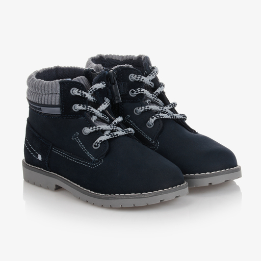 Mayoral-Blue Suede Leather Boots | Childrensalon Outlet