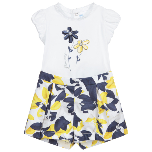 Mayoral-Blue & Yellow Shorts Outfit | Childrensalon Outlet