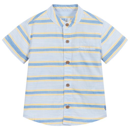 Mayoral-Рубашка в синюю и желтую полоску | Childrensalon Outlet