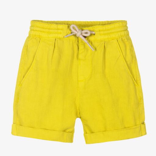 Mayoral-Boys Acid Yellow Linen Shorts | Childrensalon Outlet