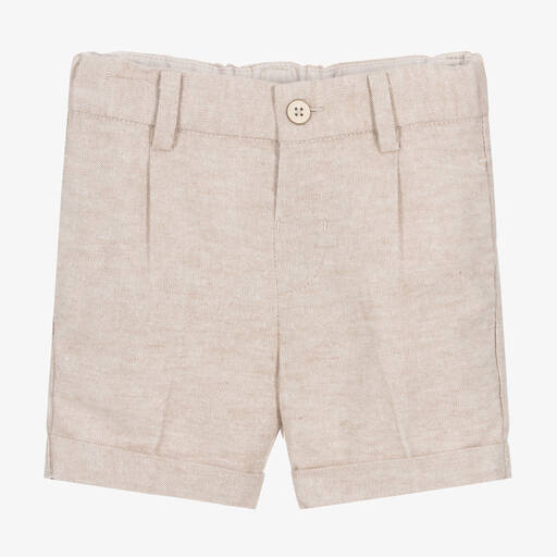 Mayoral-Boys Beige Cotton & Linen Shorts | Childrensalon Outlet