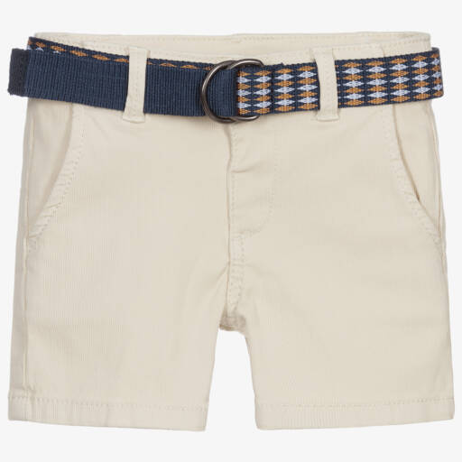 Mayoral-Boys Beige Cotton Shorts | Childrensalon Outlet