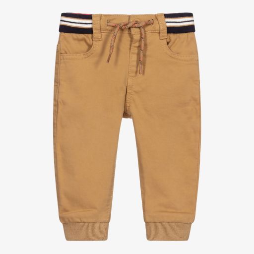 Mayoral-Boys Beige Cotton Trousers | Childrensalon Outlet