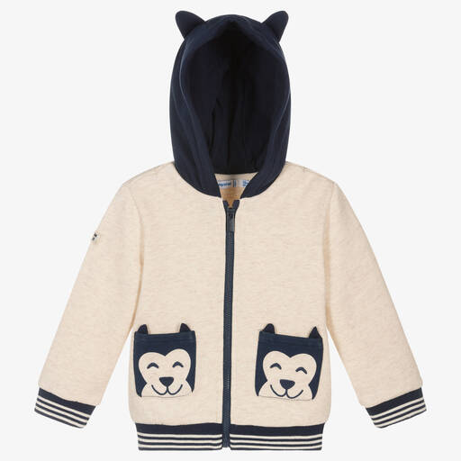 Mayoral-Бежевый хлопковый топ на молнии для мальчиков | Childrensalon Outlet