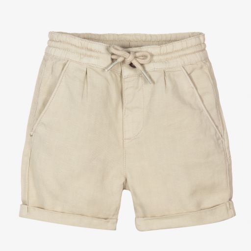 Mayoral-Boys Beige Linen Shorts | Childrensalon Outlet