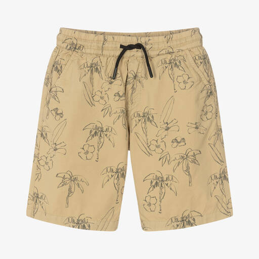 Mayoral Nukutavake-Beige Shorts mit Palmen-Print | Childrensalon Outlet