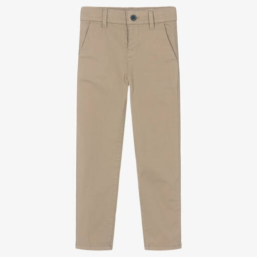 Mayoral-Boys Beige Slim Fit Chino Trousers | Childrensalon Outlet