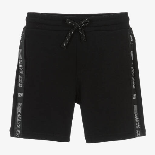 Mayoral Nukutavake-Boys Black Cotton Drawstring Shorts | Childrensalon Outlet