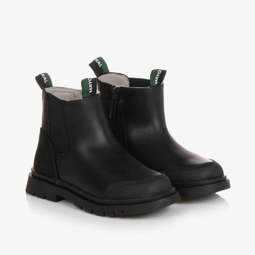 Mayoral-Boys Black Leather Chelsea Boots | Childrensalon Outlet