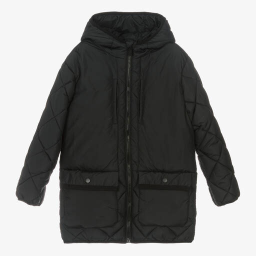 Mayoral Nukutavake-Boys Black Quilted Puffer Coat | Childrensalon Outlet