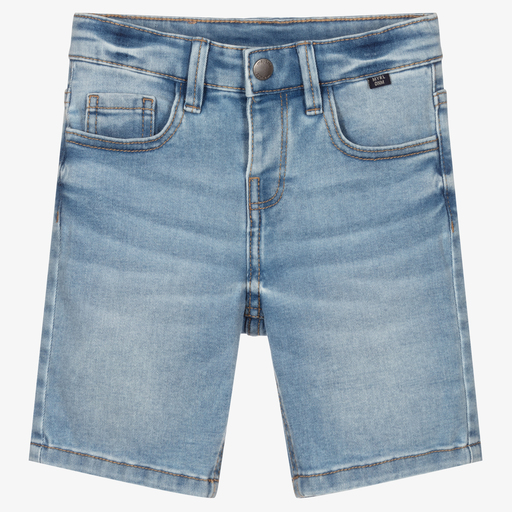 Mayoral-Boys Bleached Denim Shorts | Childrensalon Outlet