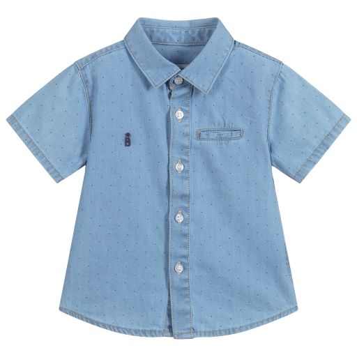 Mayoral-Boys Blue Chambray Shirt | Childrensalon Outlet