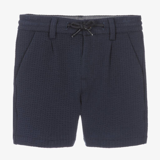 Mayoral-Boys Blue Cotton Jersey Shorts | Childrensalon Outlet