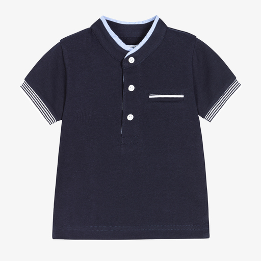 Mayoral-Boys Blue Cotton Polo Shirt | Childrensalon Outlet