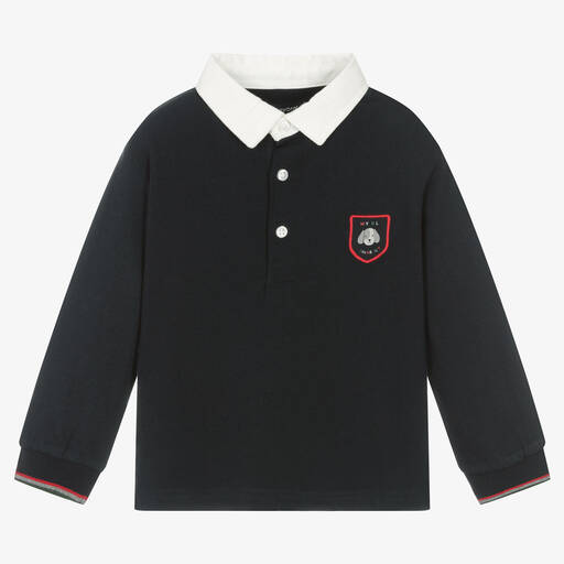 Mayoral-Boys Blue Cotton Rugby Shirt | Childrensalon Outlet