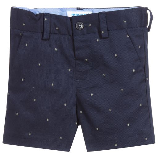 Mayoral-Boys Blue Cotton Shorts | Childrensalon Outlet