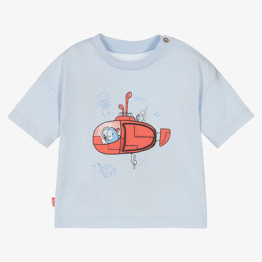 Mayoral-Blaues Baumwoll-T-Shirt mit U-Boot | Childrensalon Outlet