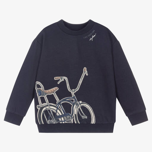 Mayoral-Boys Blue Cotton Sweatshirt | Childrensalon Outlet