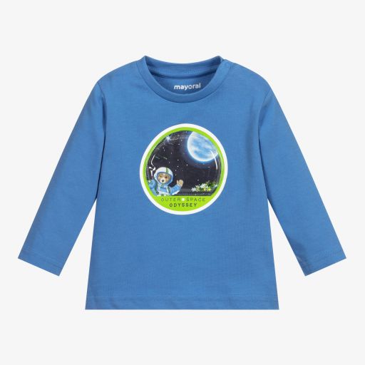 Mayoral-Boys Blue Cotton Top | Childrensalon Outlet