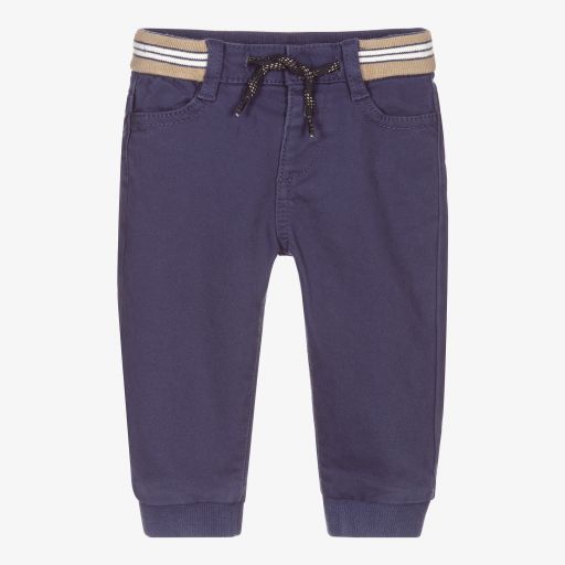 Mayoral-Boys Blue Cotton Trousers | Childrensalon Outlet