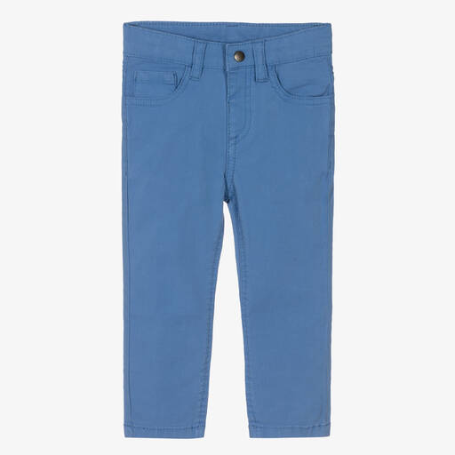 Mayoral-Boys Blue Cotton Trousers | Childrensalon Outlet