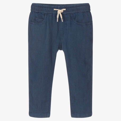 Mayoral-Boys Blue Cotton Trousers | Childrensalon Outlet