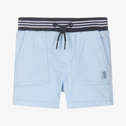 Mayoral-Boys Blue Cotton Twill Shorts | Childrensalon Outlet