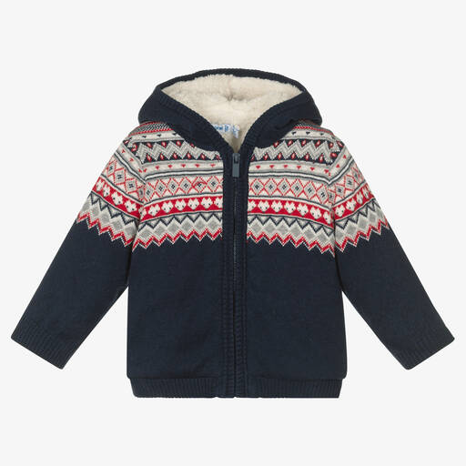 Mayoral-Boys Blue Fair Isle Zip-Up Top | Childrensalon Outlet