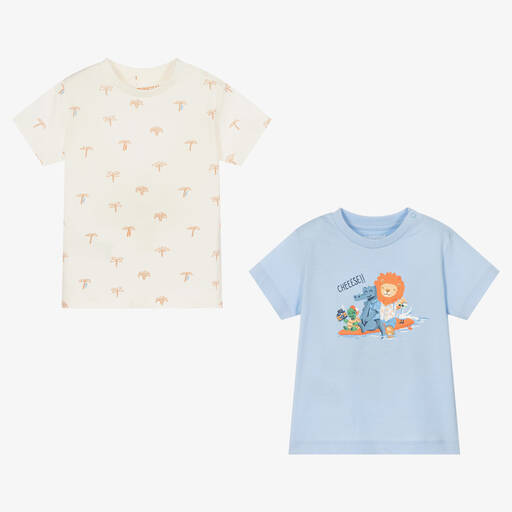 Mayoral-Boys Blue & Ivory Cotton T-Shirts (2 Pack) | Childrensalon Outlet