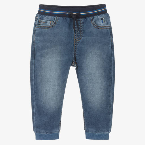 Mayoral-Boys Blue Jersey Jeans | Childrensalon Outlet