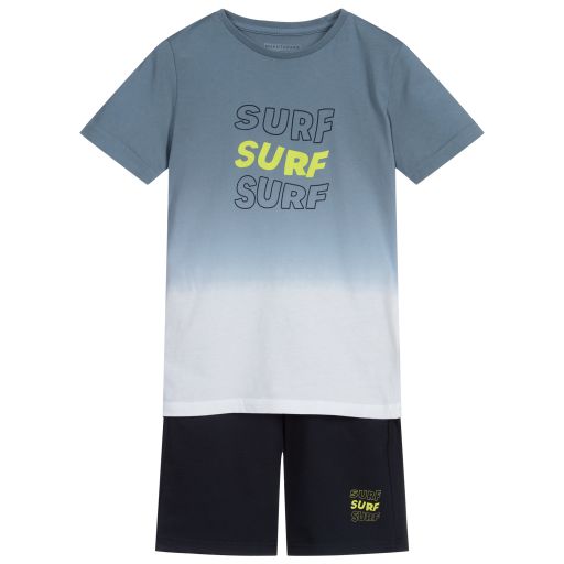 Mayoral Nukutavake-Blaues Shorts-Set aus Jersey für Jungen | Childrensalon Outlet