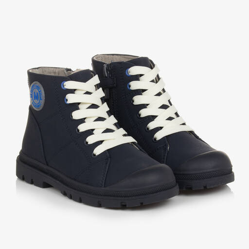 Mayoral-Boys Blue Lace-Up Ankle Boots | Childrensalon Outlet