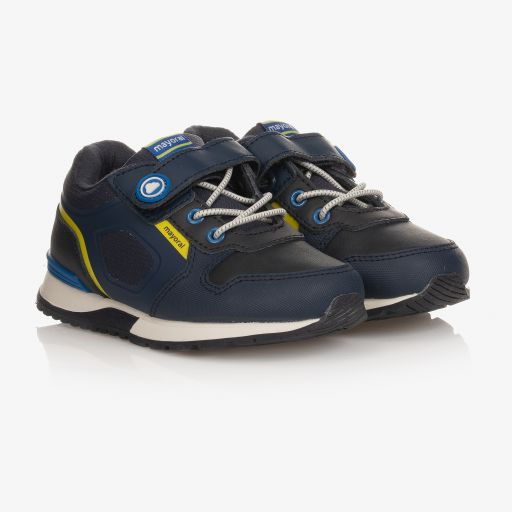 Mayoral-Boys Blue Leather Trainers | Childrensalon Outlet