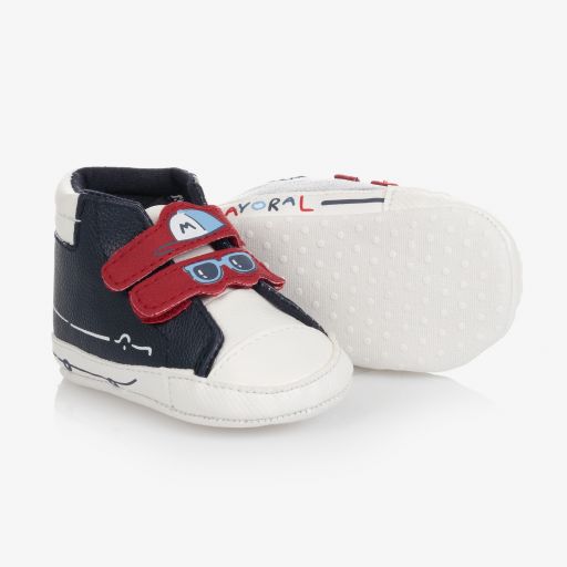 Mayoral Newborn-Boys Blue Pre-Walker Trainers | Childrensalon Outlet