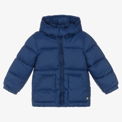 Mayoral-Boys Blue Puffer Coat | Childrensalon Outlet