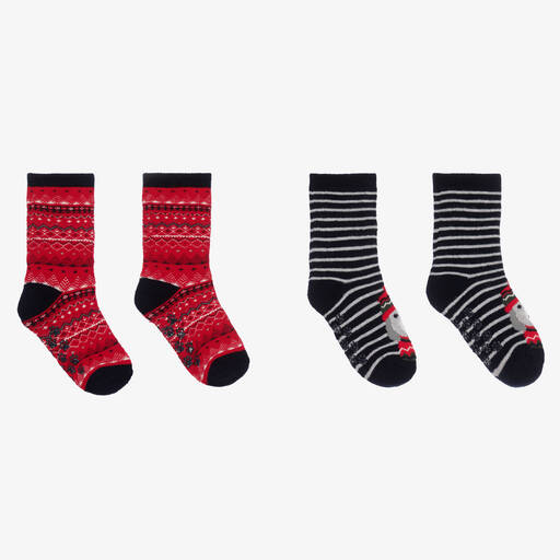 Mayoral-Baumwollsocken Blau/Rot (2er-Pack) | Childrensalon Outlet