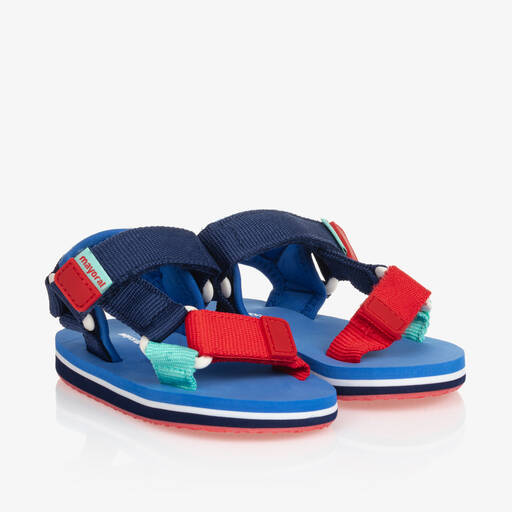 Mayoral-صندل أطفال ولادي ويب لون أزرق وأحمر | Childrensalon Outlet