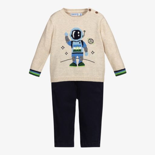 Mayoral-Boys Blue Robot Trouser Set  | Childrensalon Outlet