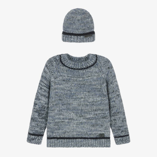 Mayoral-Boys Chunky Blue Knit Set | Childrensalon Outlet