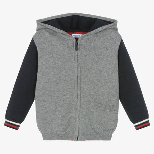 Mayoral-Boys Colourblock Knitted Zip-Up Top | Childrensalon Outlet